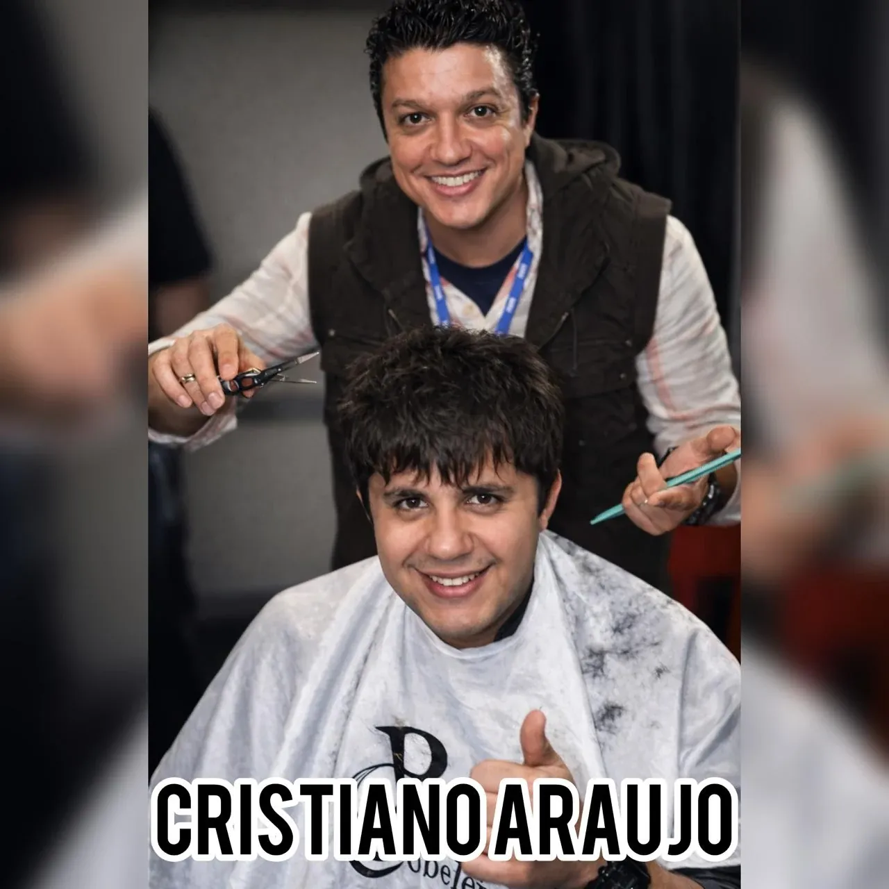 Pedrinho com artista